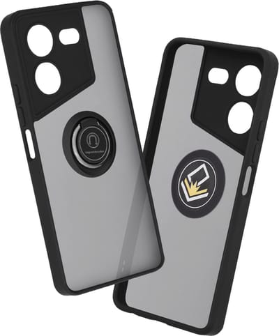 Hoesje geschikt voor Tecno Pova 5 Pro - Techsuit Glinth Back Cover met ring en magneet - Zwart