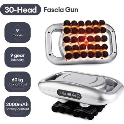 Pistolet de Massage Fascial à 42 Têtes, Massage par Vibration Haute Fréquence pour Soulager les Muscles du Dos, de la Taille, du Cou et des Épaules