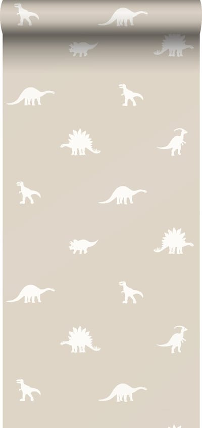 ESTAhome behang dinosaurussen beige - 53 cm x 10.05 m - 139508