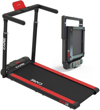 CARE JOG 12 - Loopband - Maximale snelheid 12 km/u - Dubbel opvouwbaar - Compact - Stil - Voor thuisgebruik - Perfect onder een bureau