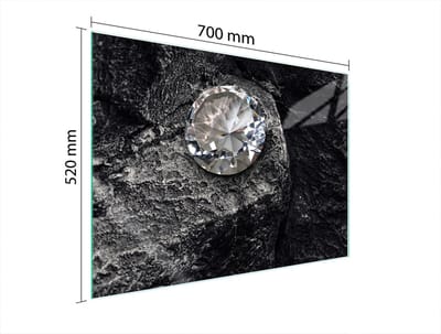TMK ArtDeko - Kookplaat Achterwand - 70x52 cm - Szkło Hartowane - Diamantpatroon