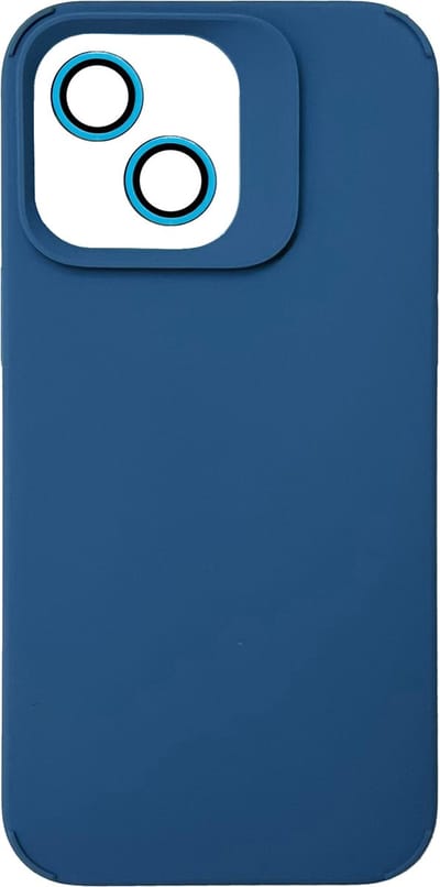 Casemania Hoesje Geschikt voor Apple iPhone 11 - Blauw - Liquid Siliconen Back Cover - Met Camera Lens Protector