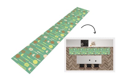 Keukenloper - Loper keuken - Spatel - Lepel - Patronen - Keuken - 300x50 cm - Keukenloper vinyl