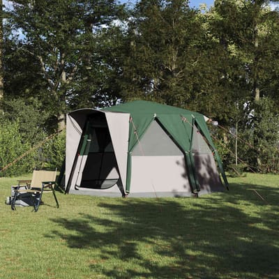 vidaXL - Cabine - Tent - 6-Persoon - met - dak - Groen - 425 - x - 396 - x - 222 - cm