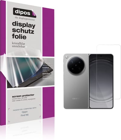 dipos – 4x Beschermfolie geschikt voor Oppo Find N6 Aussenseite | Krasbestendige & heldere Screenprotector Ultra-Thin