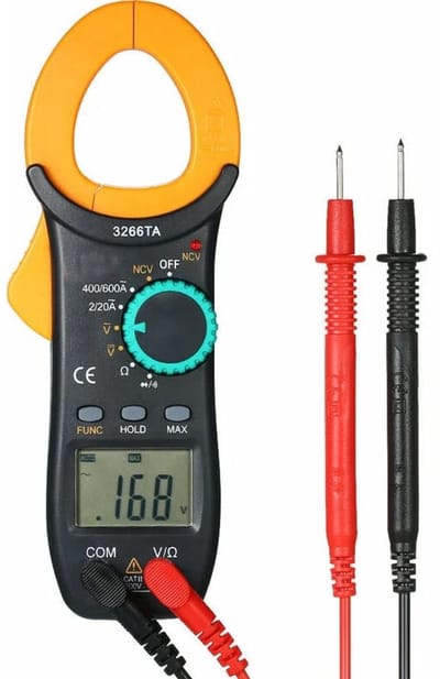 Ynkkvre - Digitale stroomtang - automatische bereik stroomtang - 2000 tellingen, meet capaciteit en continuïteit - kunststof - hoorbare piep bij continuïteit - pen- en tangtester multifunctioneel