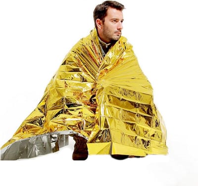 Nooddeken Outdoor - Thermale Rescue - Buiten Activiteiten - Houdt Warmte Vast - 140 x 210 cm - Goud Zilver