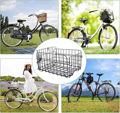SnelShoppen - Fietsmand Achter met Bagagenet - Opvouwbare Hondenmand voor Fiets - Stabiele Fietsmand van Hoogwaardig Metaal voor Achter op Bagagedrage