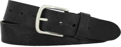Leren Riem Dames/Heren | 4cm breed | Riemmaat: 105cm (totale lengte: 120cm) | 100% echt leer | Kleur: zwart | Nikkelvrije gesp