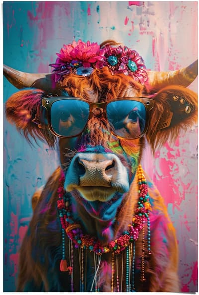Poster Festival Cow - 91,5 x 61 - Papier - REINDERS