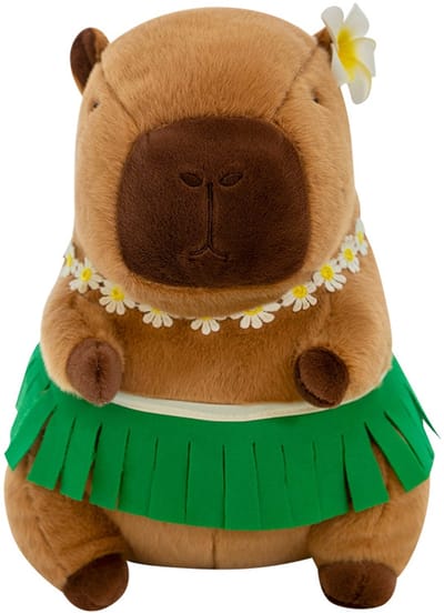 Klikkopers® - Capybara Knuffel Hawaii Bladrok - 55 CM - Capibara Knuffel - Kawaii Knuffel - Kawaii Kussen - Jumbo XXL - Grote Knuffel