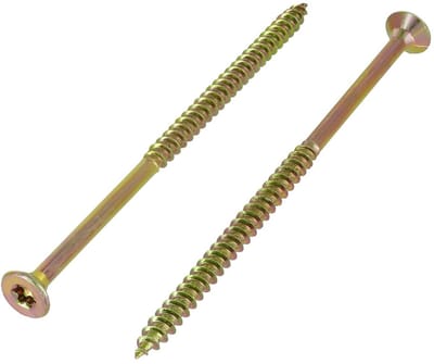Torx Spaanplaatschroeven 5.0x100mm - Geel Verzinkt - Verzonken Kop - 200 Stuks