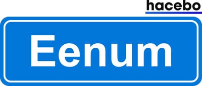 Hacebo - Plaatsnaam Sticker - 29x10 CM - Eenum sticker - Verkeersborden sticker - grappige cadeaus - Eenum