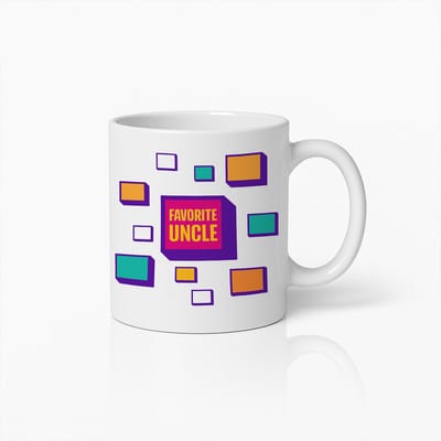 Favorite Uncle Mok 330ml – Leuke Kleurrijke Koffiebeker, Perfect Cadeau voor Ooms bij Verjaardagen en Speciale Gelegenheden