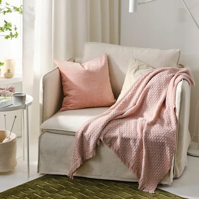 Zachte Roze Plaid 130x170 cm - Comfortabele Woonplaid
