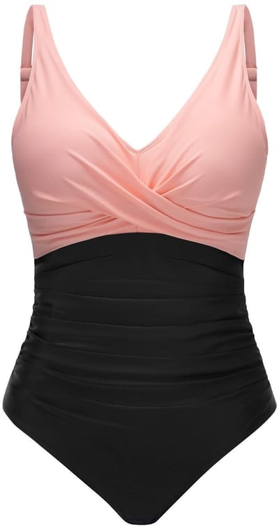 Dailygoods- Badpak Dames - Eendelig - V-hals - Push-up - Buikcontrole - Slank - Hoogwaardige Stof 82% Nylon/18% Elastaan - Zwemkleding