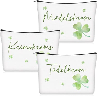 Drie-delige kleine make-up tas en toilettas met rits, ideaal voor reizen en dagelijks gebruik door vrouwen en meisjes