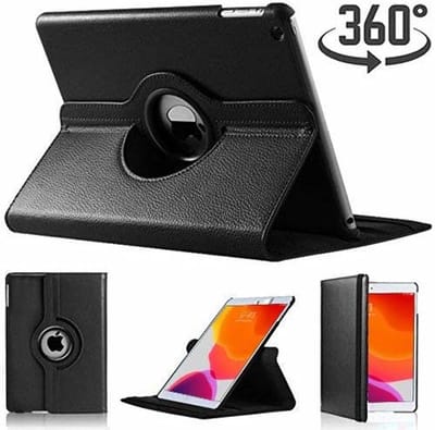 Hoes geschikt voor iPad 2021 / 2020 / 2019 (9e/8e/7e Generatie / 10.2 inch) draaibare Hoes met stylus pen - Zwart