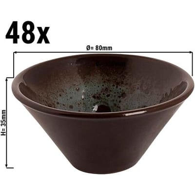 GGM Gastro (48 Stück) TURKEY - Schale - Ø 80mm 50ml - Braun / blau