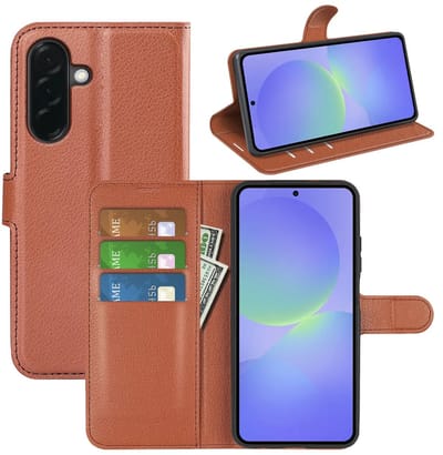 MobyDefend Hoesje - Geschikt voor Samsung Galaxy A37 - Kunstleren Wallet Book Case (Sluiting Voorkant) - Bruin