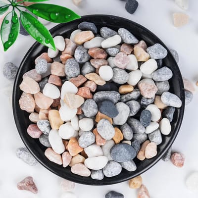 SIDONG 5 lbs natuurlijke gemengde kleur grind kiezelstenen, 6,5 cm kleine erwten grindstenen, decoratieve rivierrotsen voor vetplanten, aquaria, vazen, kamerplanten, tuin landschapsarchitectuur