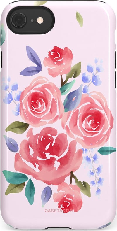 Casetastic hoesje geschikt voor Apple iPhone SE / Apple iPhone 7 / Apple iPhone 8 - Dubbellaagse bescherming - Aquarel pracht - Fashion Case - Lichtroze Lavendel
