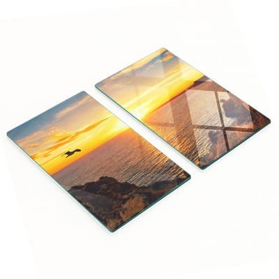 Decoratieve glazen snijplanken Zonsondergang boven de zee 2x30x52 cm