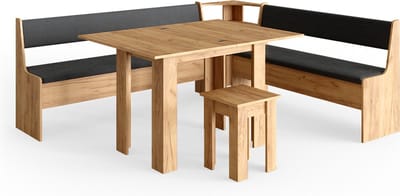 Vicco Roman Hoekbank set – 210 x 180 cm met tafel Krachtige eik goud