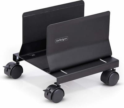 StarTech.com CPU Houder op Wielen, Verrijdbare Computer Beugel, Max Draagvermogen 21kg, Verstelbare PC Beugel, Computer Vloerstandaard met Wielen, Stalen CPU Standaard