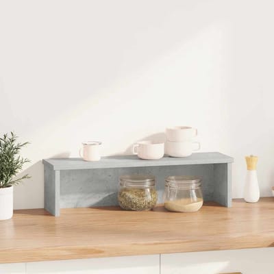 vidaXL - Keukenrek - stapelbaar - 60x15x16 - cm - bewerkt - hout - betongrijs