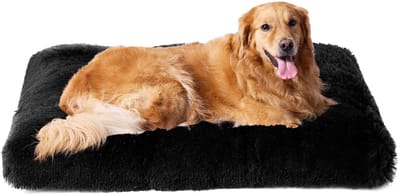 Hondenmand Extra Grote Maat (XL), Anti-Stress Wasbare en Antislip Hondenkussen, Zachte Pluche Hondenhok, Zwart, 112x85cm