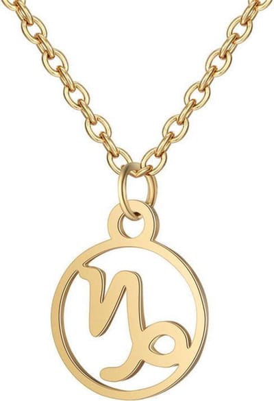 24/7 Jewelry Collection Steenbok Ketting - Cirkel - Sterrenbeeld - Horoscoop - Goudkleurig