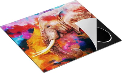 Chefcare Inductie Beschermer Kleurrijke Olifant - Abstract - 60x50 cm - Afdekplaat Inductie - Kookplaat Beschermer - Inductie Mat