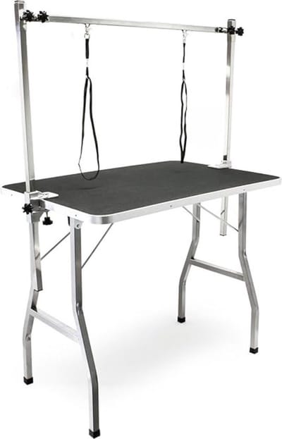 Thuys Trimtafels voor Honden – Inklapbaar – Groot – Met Aanlijnoptie Kat – 91x61x76 cm – 60KG Draagvermogen – Zwart