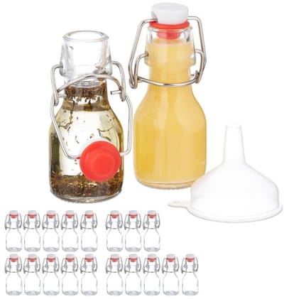 Doodadeals® Beugelflesjes – Set van 20 – Glazen Flessen met Beugelsluiting – 50 ml – Bottelset
