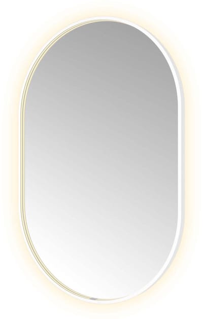 Hotbath &More OVA812 Oval spiegel 80x120cm met verlichting, spiegelverwarming, kleurwissel, dimbaar en afstandsbediening mat wit