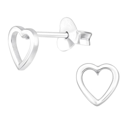 Joy|S - Zilveren hartje oorbellen - 6 mm - massief zilver - oorknoppen