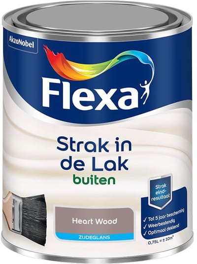 Flexa - Strak In De Lak Buitenlak Zijdeglans - Heart Wood - Mengverf - 750 Ml