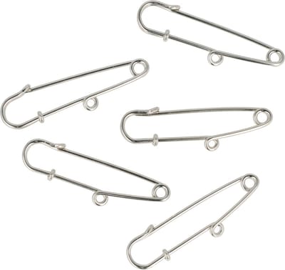 Haarsoires DIY haarspeld kiltspeld 5 cm – metalen speld met oogje – zilver – set van 5 - Onderdelen - Zelf Sieraden & Haaraccessoires Maken