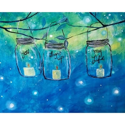 5D DIY diamantschilderij wensfles borduurwerk mozaïek kruissteek strass decoratie 20X30CM blue