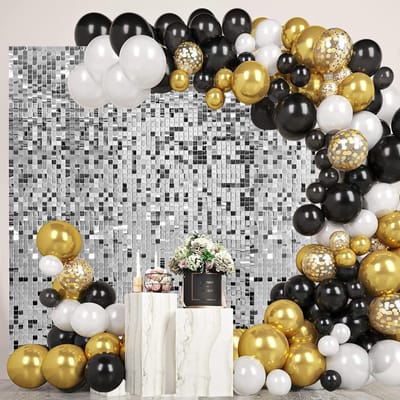 36 Stuks Zilveren Shimmer Wandpanelen voor Feestjes, Perfect voor Verjaardagen, Graduaties en Thuisdecoratie