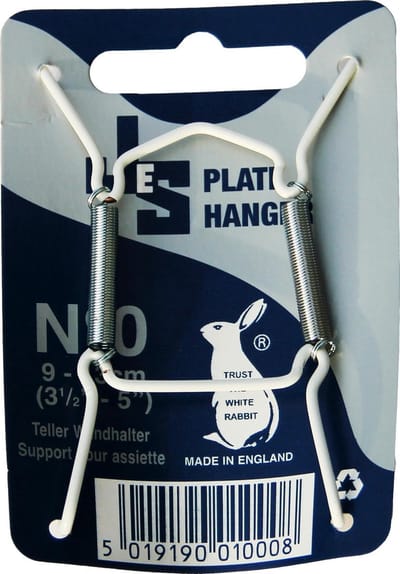 Bordenhanger en tegelhouder ophangsysteem - wit - Nr 0 voor 9-13cm (zeer klein)