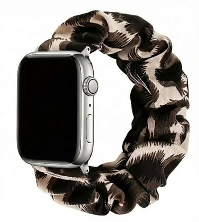 Bruin horlogebandje smartwatch dames en heren elastisch single loop zonder sluiting Geschikt voor Apple Watch 38 mm / 40 mm / 41 mm / 42 mm (serie 10 / 11) textiel band met patroon vervangende watch band