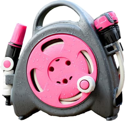 Draagbare Tuinslanghaspel - Slanghaspel Tuinslang - Auto Reinigen - Hoge Waterdruk - 33 x 29 x 15.5 cm - Rood
