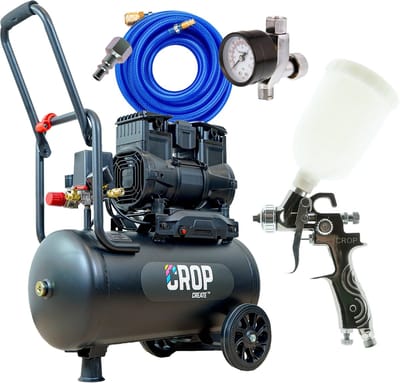 CROP Professionele Compressor Mini Verfspuit Set - Compleet
