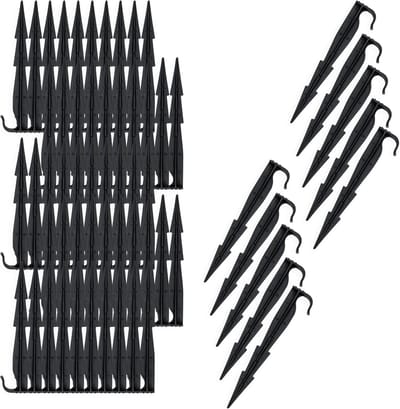 Tuinslang Grondanker - Grondpen Irrigatie - Slangen Fixeren - UV-bestendig Materiaal - 16 cm Lengte - Zwart