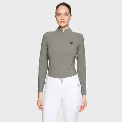 Samshield FW25 Brunella Premium Technisch Top met Halve Rits en Opstaande Kraag - Sauge - M