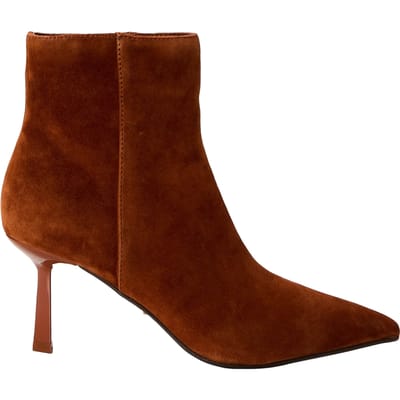 Steve Madden Sabine suède enkellaarsjes met lage hak voor dames (Cognac)