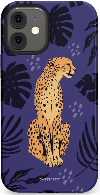 Casetastic Hoesje Geschikt voor Apple iPhone 12 Mini - Stijlvolle Beschermende Duo-layer Case - Cheetah elegantie