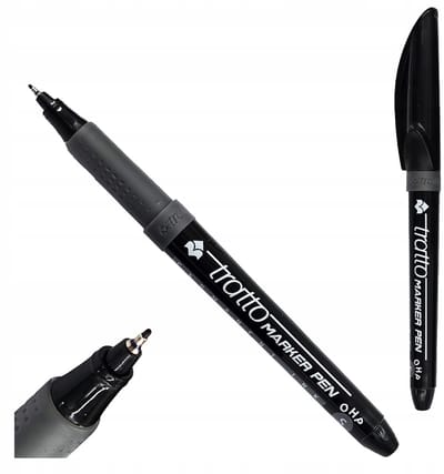 Lyra Permanent Marker Zwart 1mm - Sneldrogend & Waterdicht voor Diepe Gaten